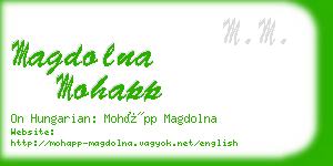 magdolna mohapp business card